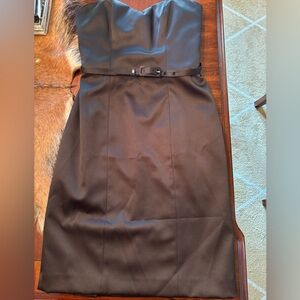 Badgley Mischka Black Strapless Sheath Mini Dress